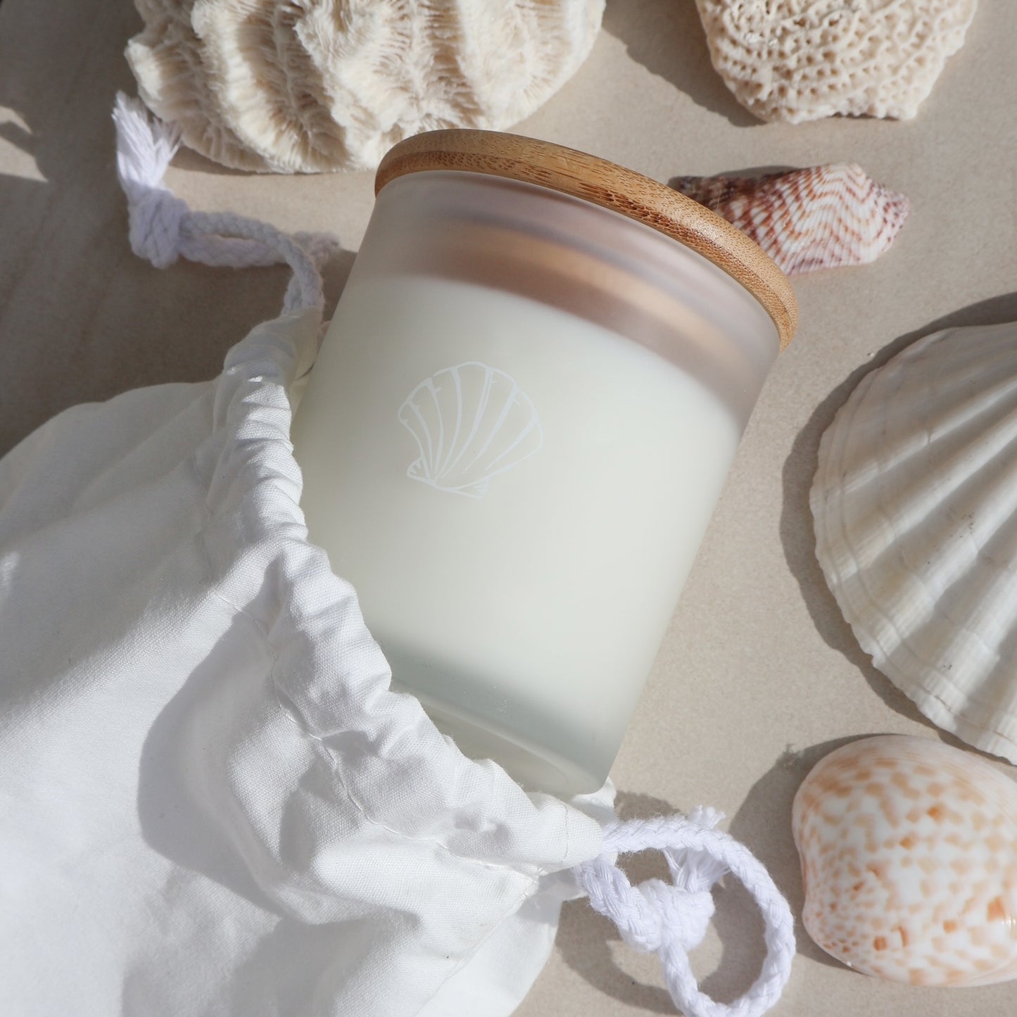 Beach Candle wood lid