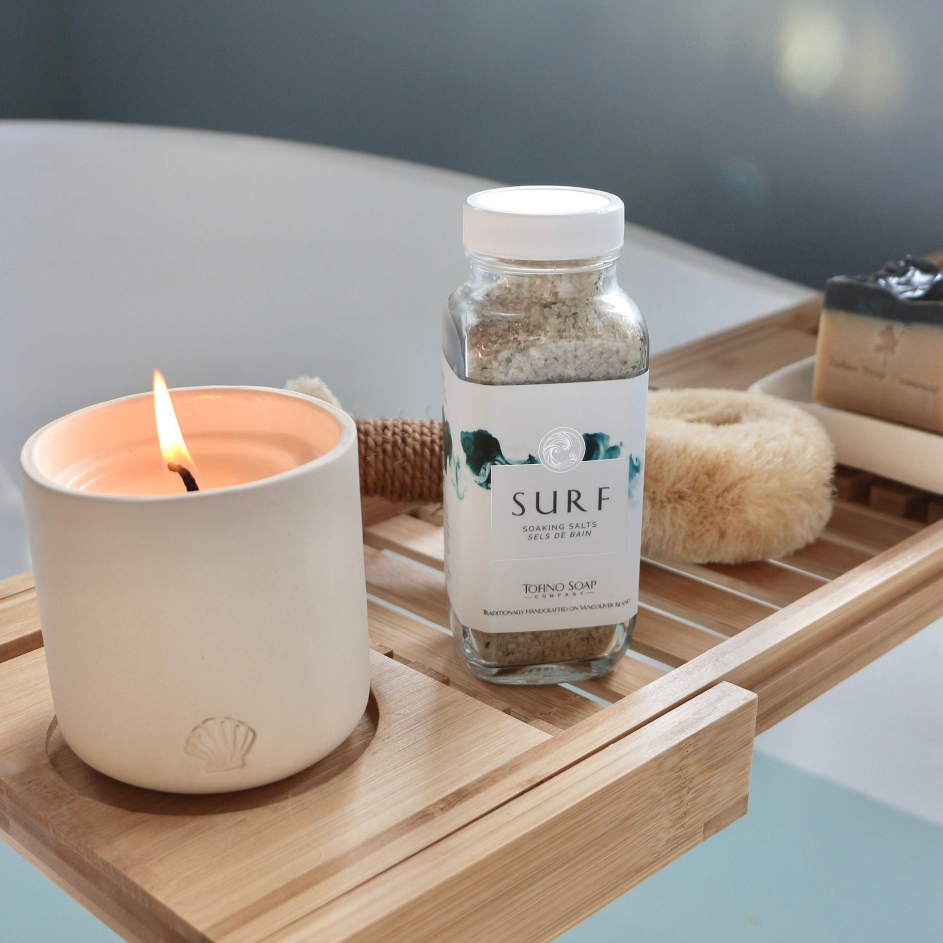 Organic Tofino Bath Soak with wild-foraged botanicals, small batch handmade on Vancouver Island