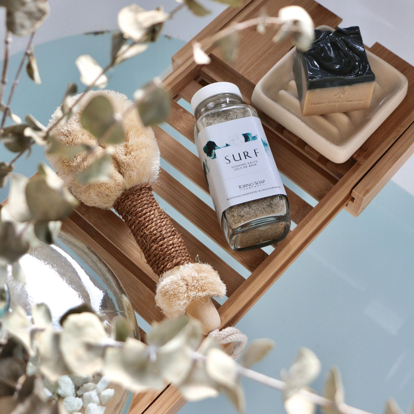 Organic Tofino Surf Bath Soak with wild-foraged botanicals, small batch handmade on Vancouver Island