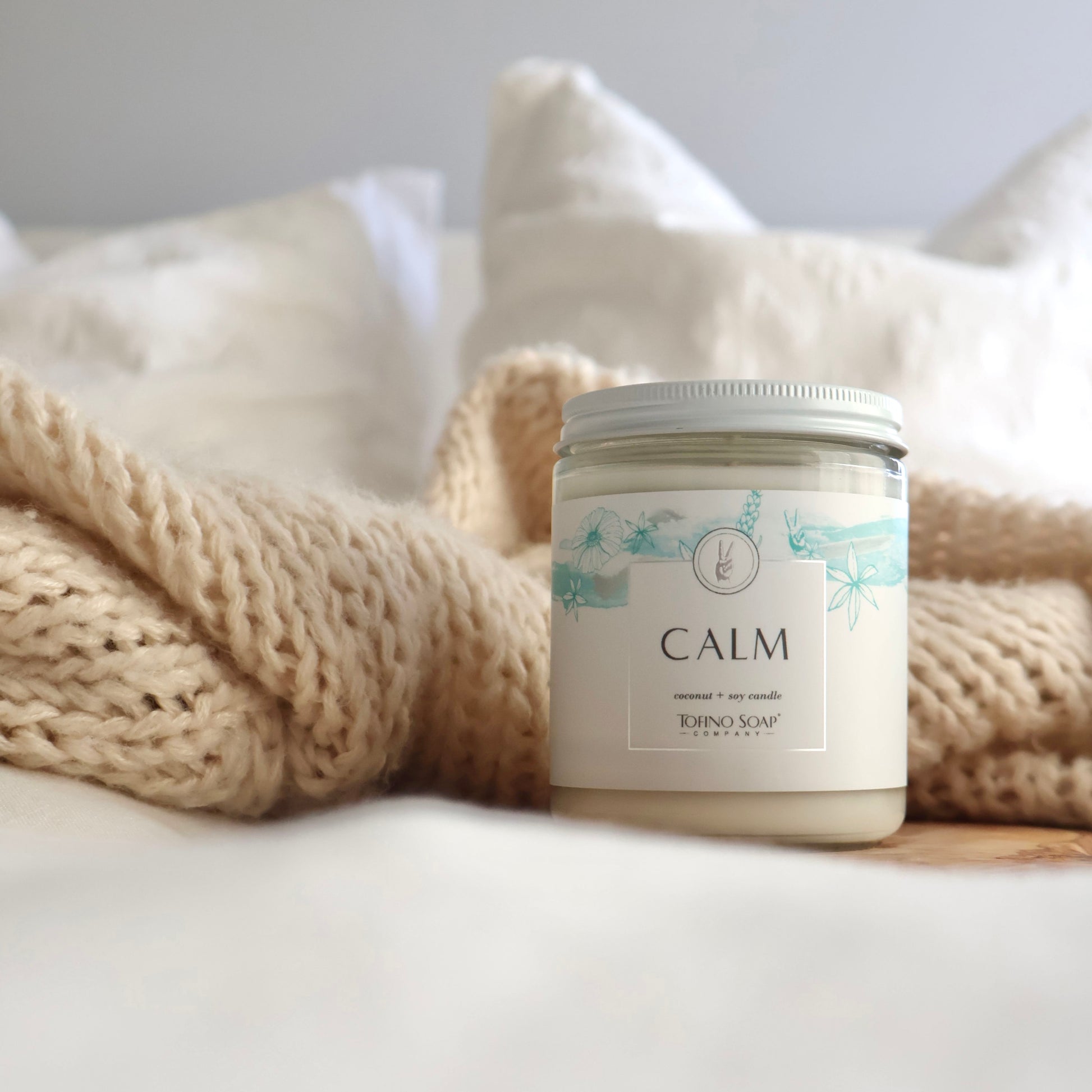 Calm natural candle with lavender, by Tofino Soap Company