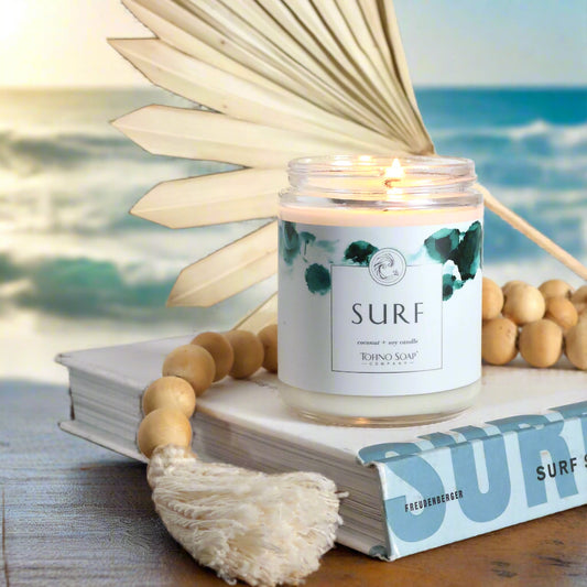 surfer candle coconut scent