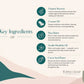 An informational graphic for Tofino Soap Company detailing the '5 Key Ingredients' of their moisturizing cream. The graphic features a clean, minimalist design with a warm cream background, dark teal abstract shapes, and a list of ingredients: Organic Beeswax, Coconut Oil, Shea Butter, Vanilla Planifolia Oil, and Cocoa Seed Butter, each with a corresponding teal icon.