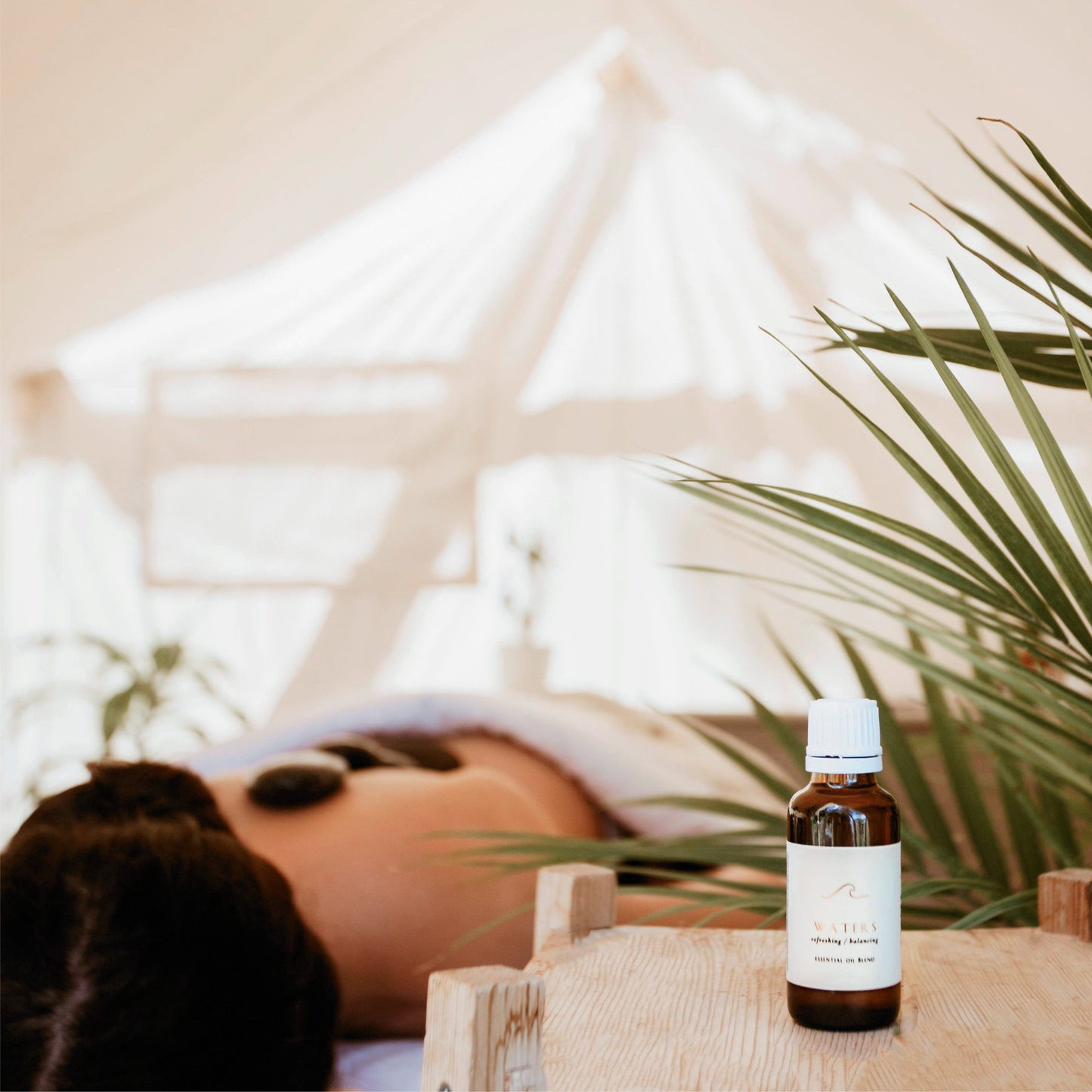 Waters essential oil blend in amber bottle, by Tofino Soap Company